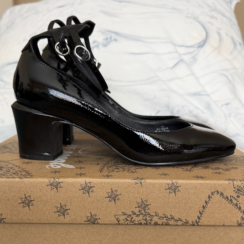 Free People Black Patent Leather Heels